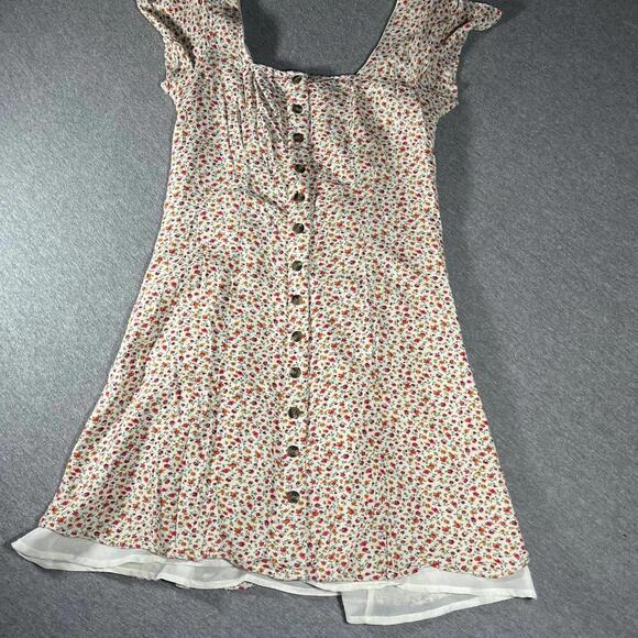 American Eagle Woman’s Small Floral Button-Front Cap Sleeve Dress - Picture 9 of 9